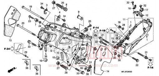 CARROSSERIE DE CHASSIS CBR600RAA de 2010